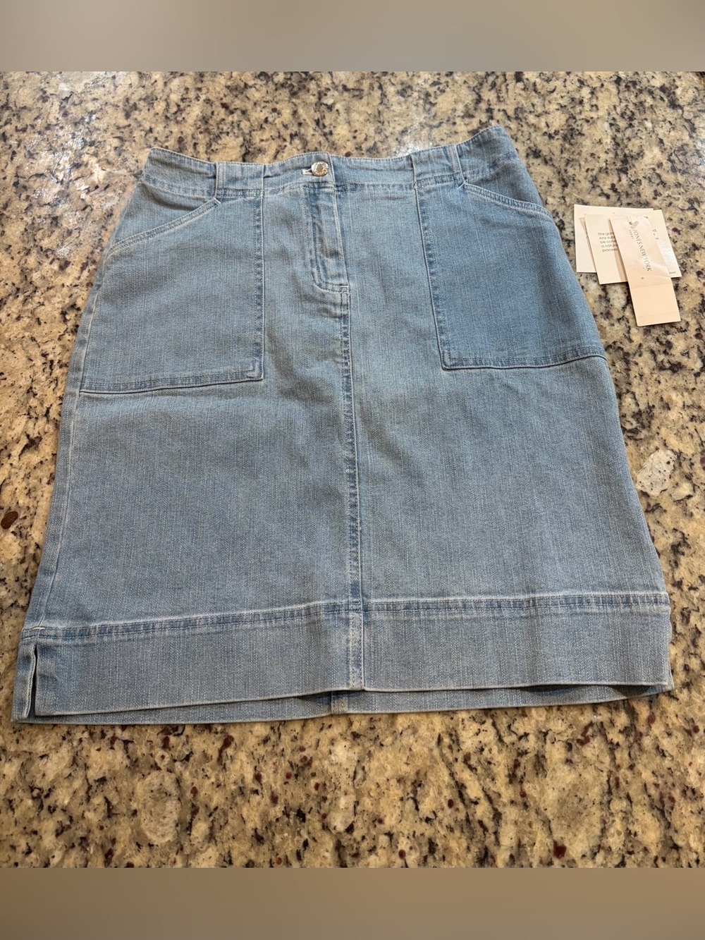 Jones New York Light Blue Denim Mini Skirt